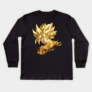 gold goku Kids Long Sleeve T-Shirt